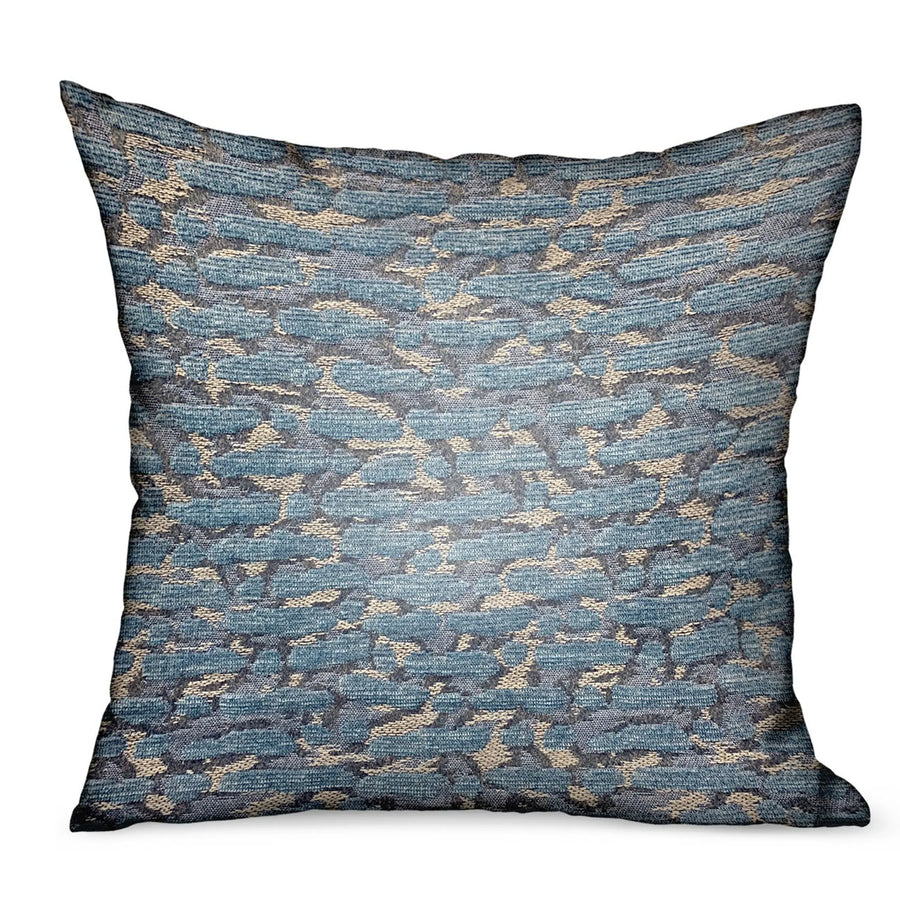 Plutus Indigo Rivulet Blue Solid Luxury Outdoor/Indoor Throw Pillow