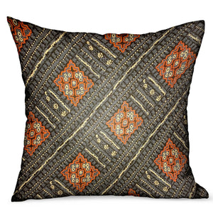 Plutus Cobalt Lattice Blue Geometric Luxury Outdoor/Indoor Throw Pillow