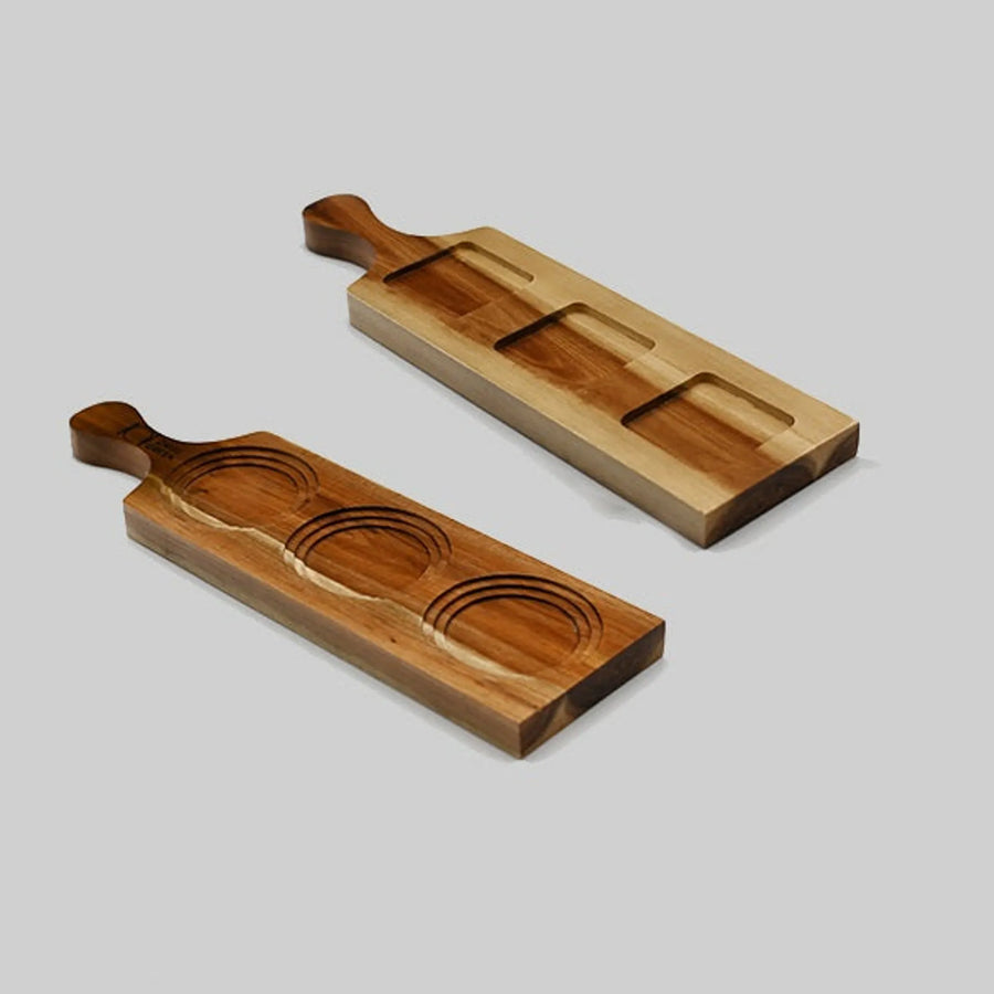 Acacia doublesided flight Board - Color: Wood - 14" LONG Set of 6 Acacia 3 hole doublesided flight board
