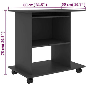 Computer Desk Gray 31.5"x19.7"x29.5" Engineered Wood