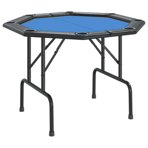 8-Player Folding Poker Table Blue 42.5"x42.5"x29.5