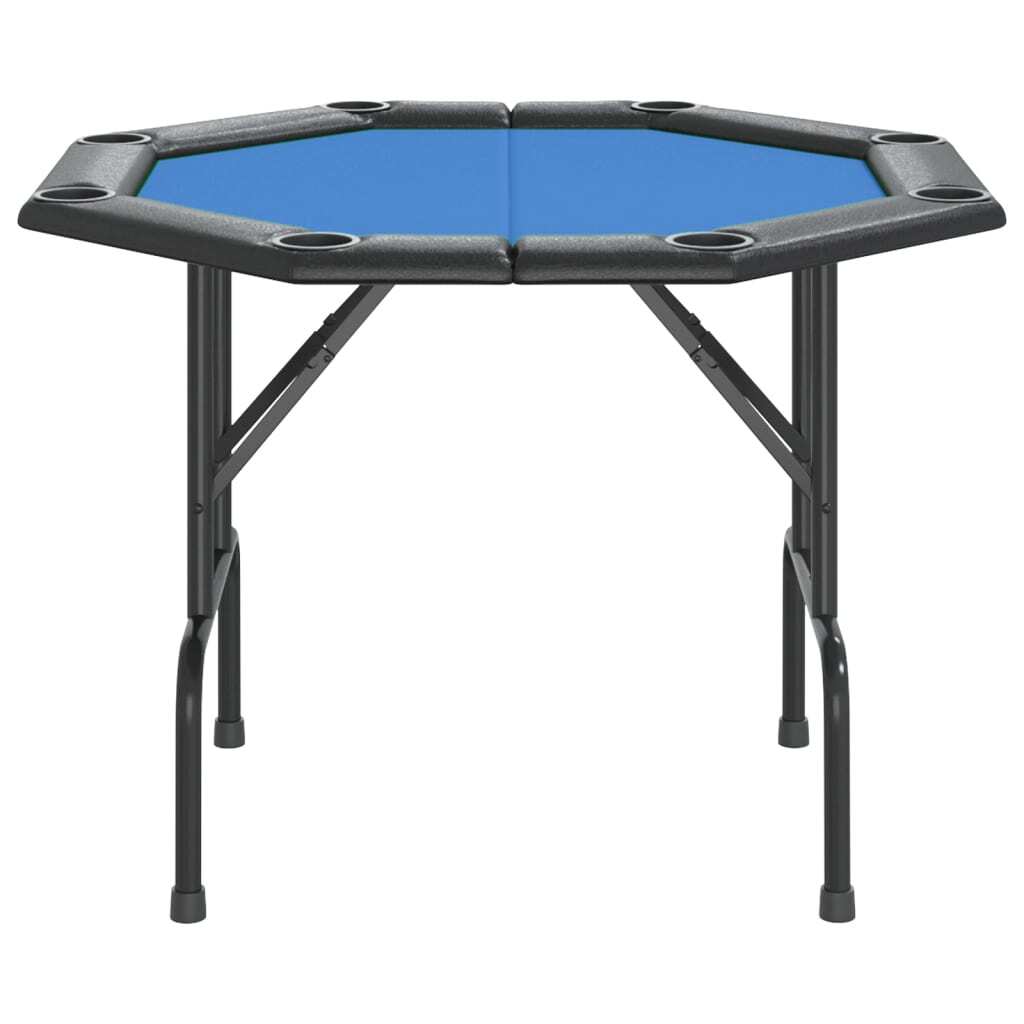 8-Player Folding Poker Table Blue 42.5"x42.5"x29.5