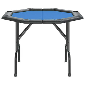 8-Player Folding Poker Table Blue 42.5"x42.5"x29.5