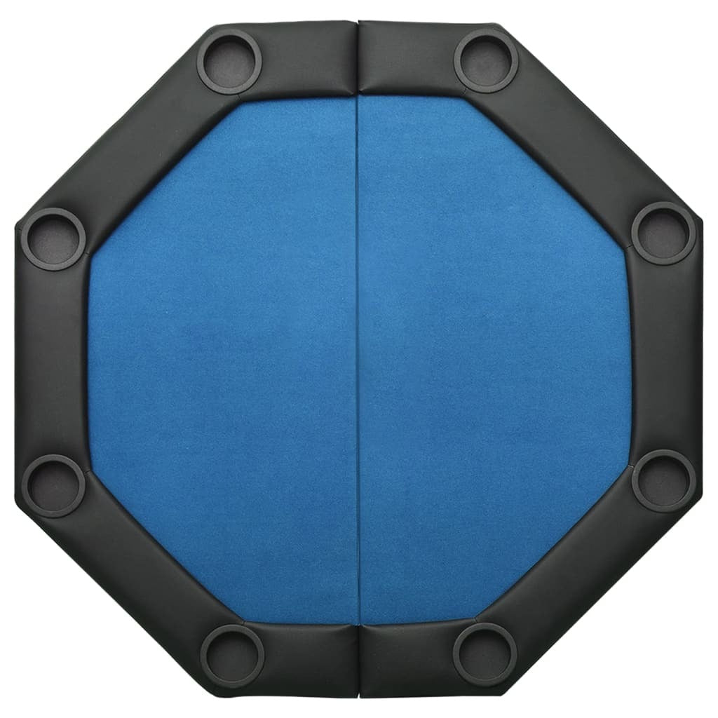 8-Player Folding Poker Table Blue 42.5"x42.5"x29.5