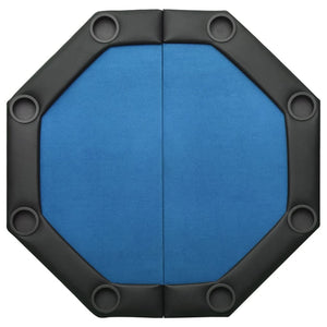 8-Player Folding Poker Table Blue 42.5"x42.5"x29.5