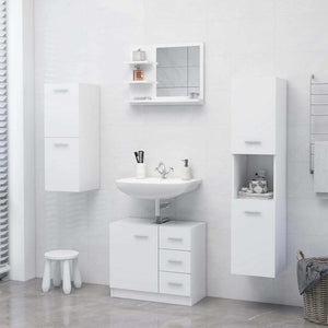 Bathroom Mirror White 23.6"x4.1"x17.7" Engineered Wood