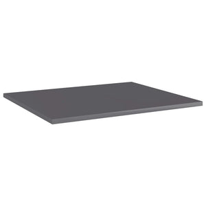 Bookshelf Boards 8 pcs High Gloss Gray 23.6"x19.7"x0.6" Engineered Wood