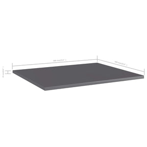 Bookshelf Boards 8 pcs High Gloss Gray 23.6"x19.7"x0.6" Engineered Wood