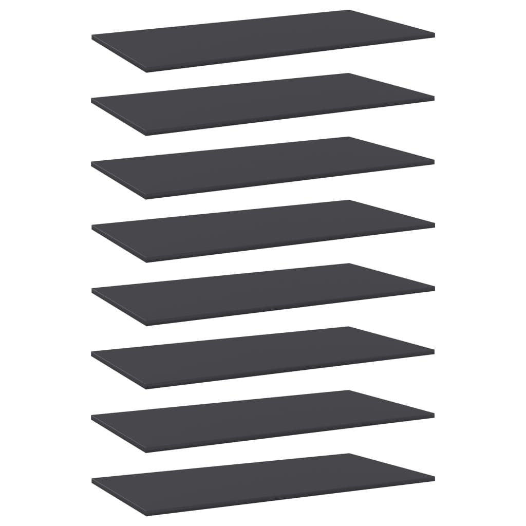 Bookshelf Boards 8 pcs Gray 31.5"x11.8"x0.6" Engineered Wood
