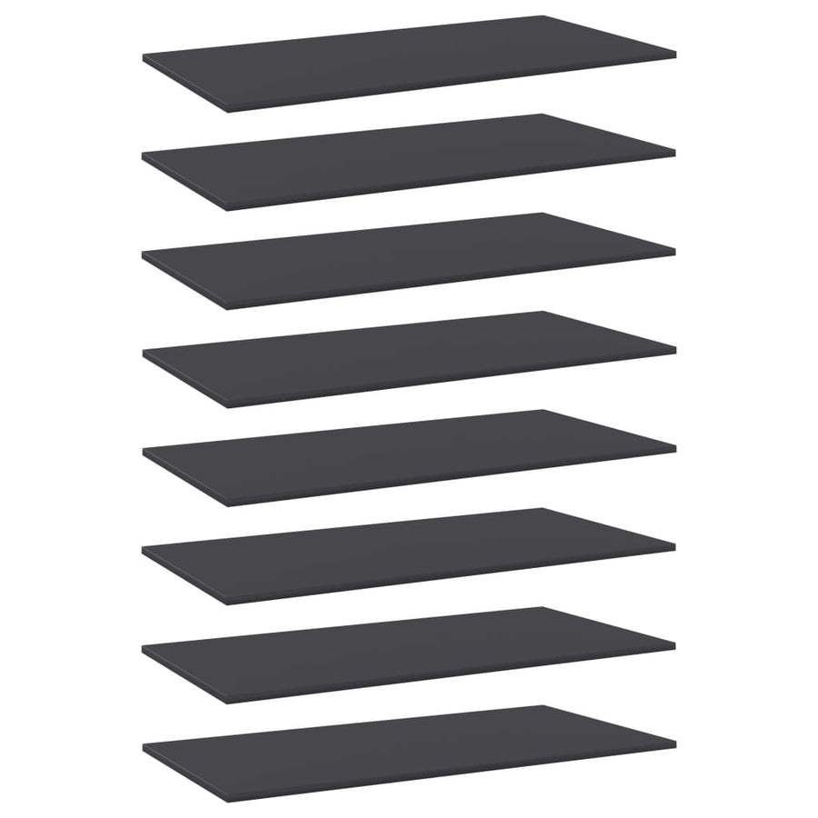 Bookshelf Boards 8 pcs Gray 31.5"x11.8"x0.6" Engineered Wood
