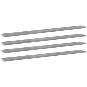 Bookshelf Boards 4 pcs Concrete Gray 39.4"x3.9"x0.6" Engineered Wood