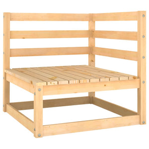 Patio Corner Sofa with Gray Cushions Solid Wood Pine