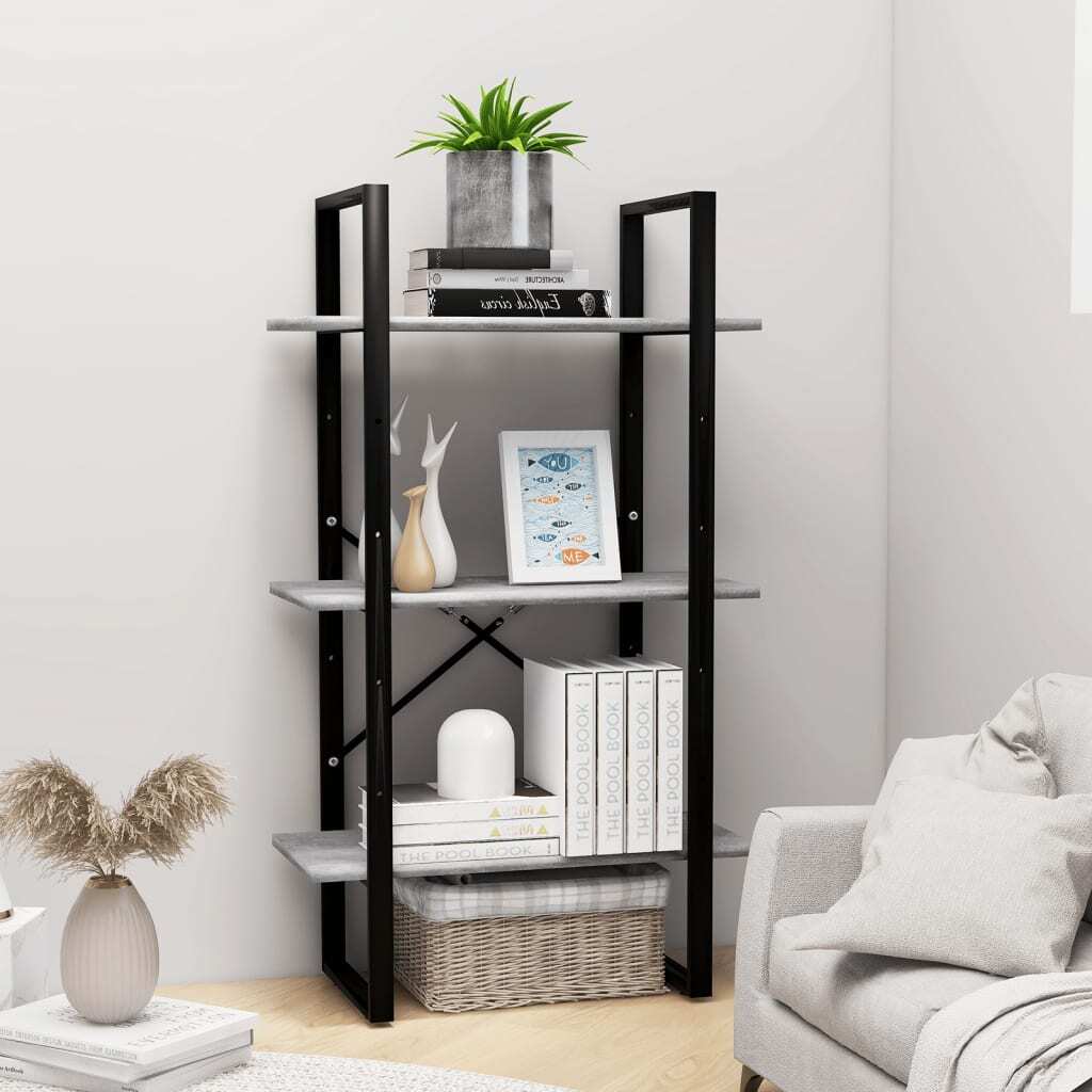 Storage Shelf Concrete Gray 23.6"x11.8"x41.3" Engineered Wood