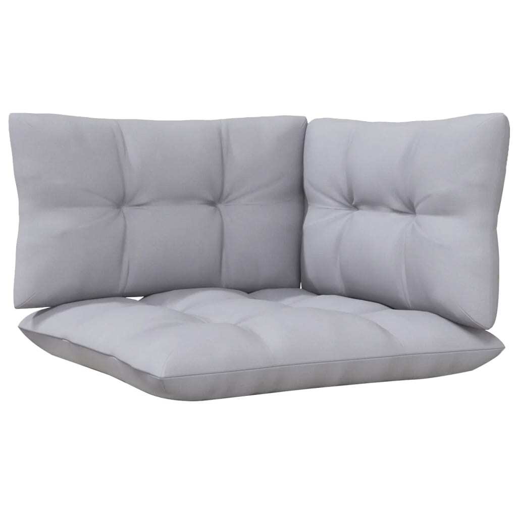 2-Seater Patio Sofa with Gray Cushions Solid Pinewood