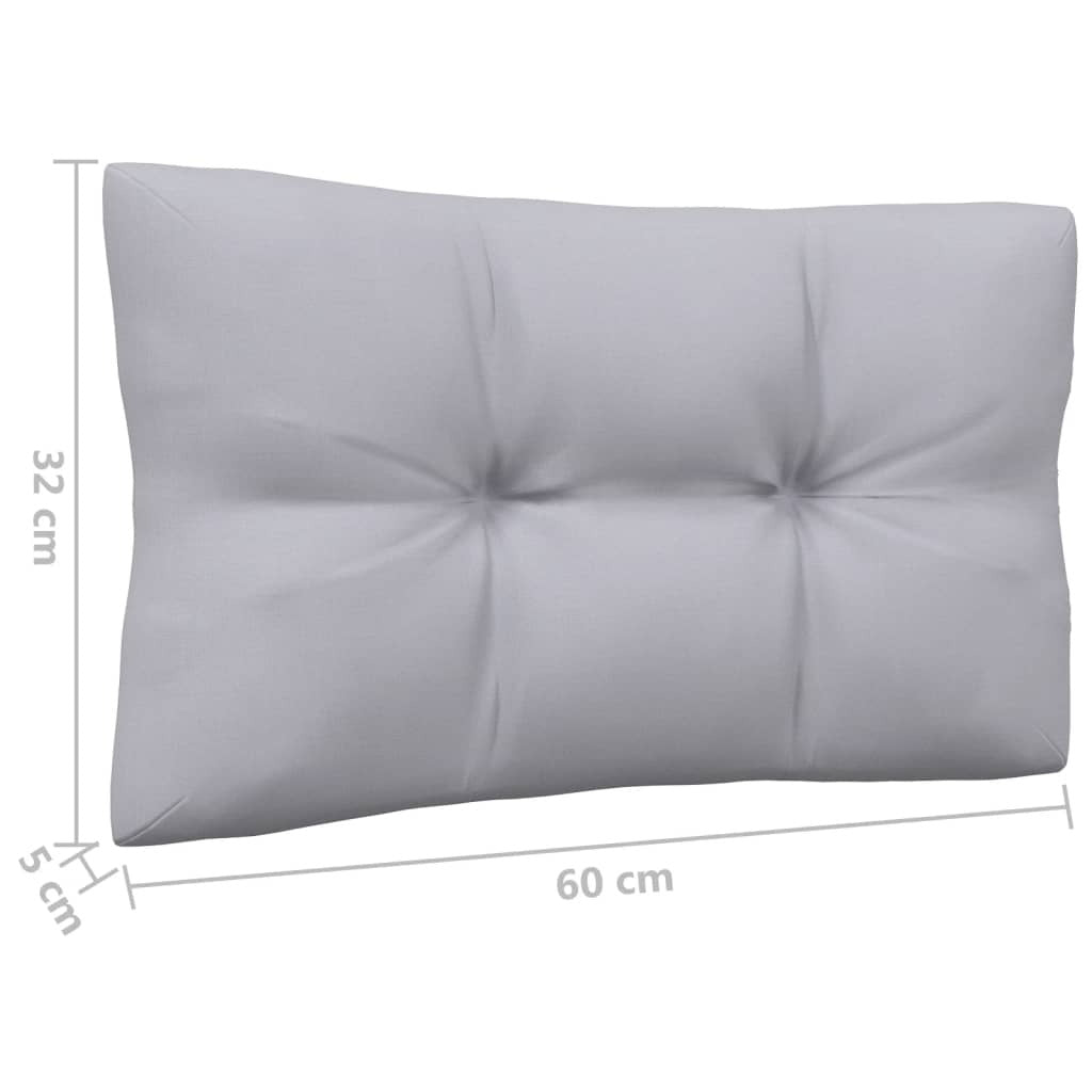 2-Seater Patio Sofa with Gray Cushions Solid Pinewood
