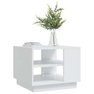 Coffee Table White 21.7"x21.7"x16.9" Engineered Wood