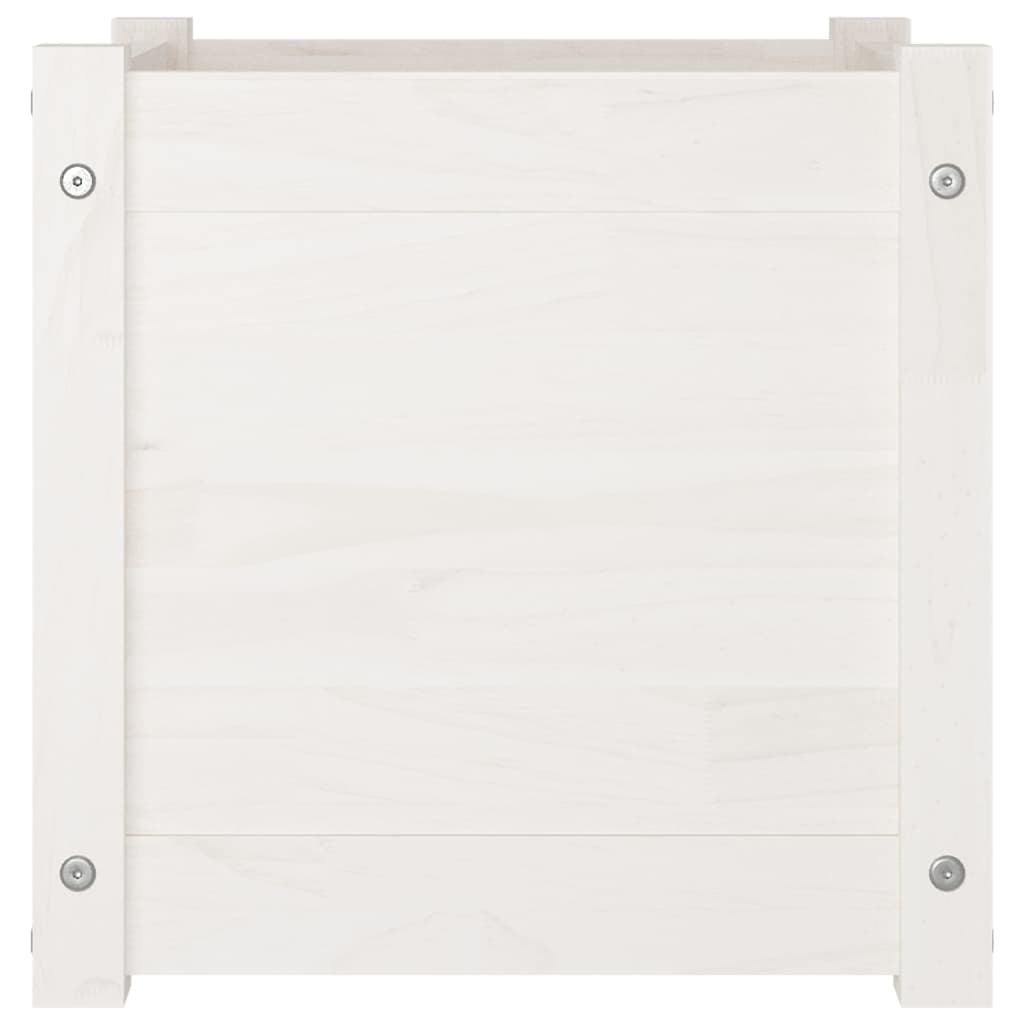 Garden Planter White 15.7"x15.7"x15.7" Solid Wood Pine