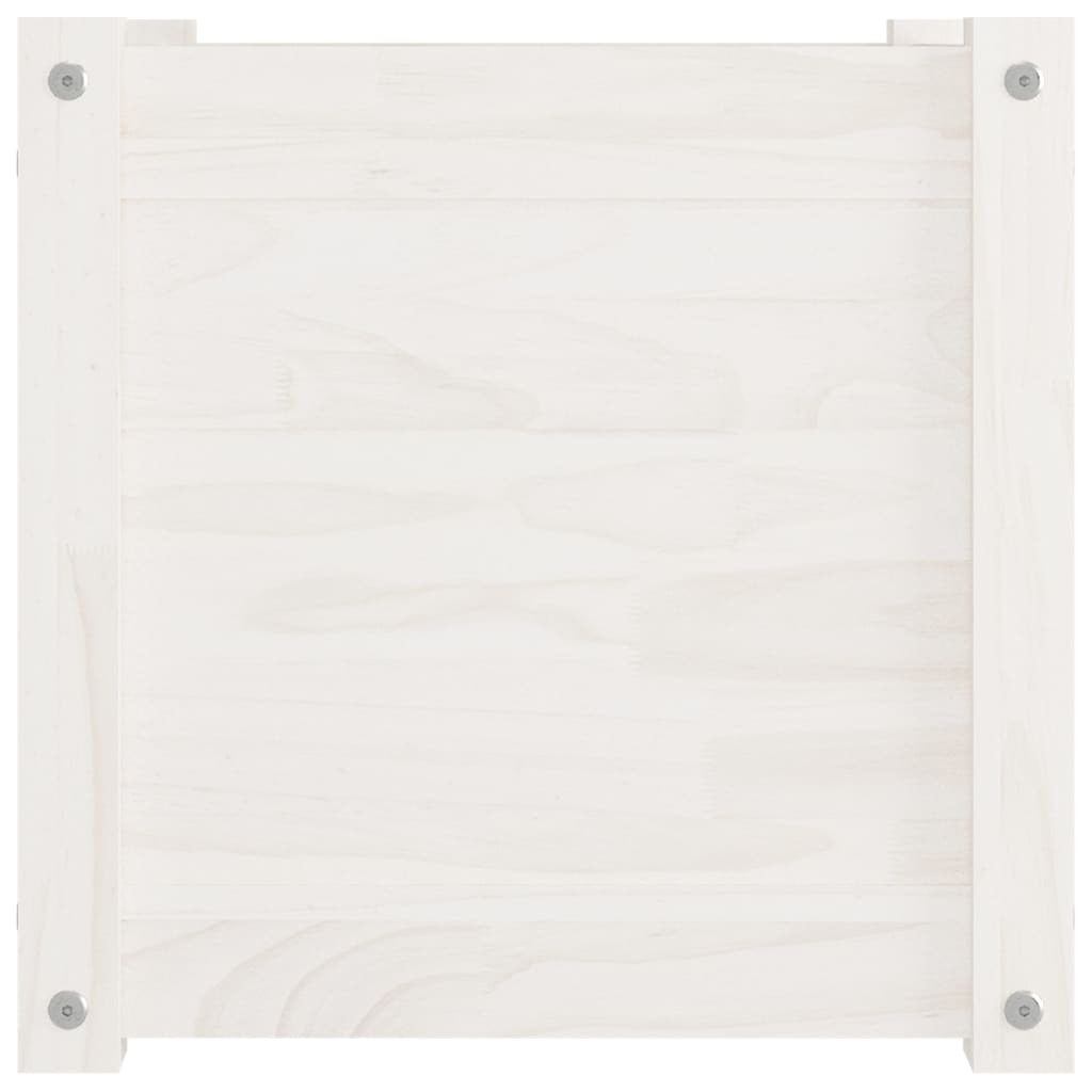 Garden Planter White 15.7"x15.7"x15.7" Solid Wood Pine