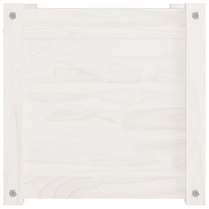 Garden Planter White 15.7"x15.7"x15.7" Solid Wood Pine