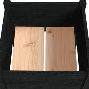 Garden Planter Black 15.7"x15.7"x27.6" Solid Wood Pine