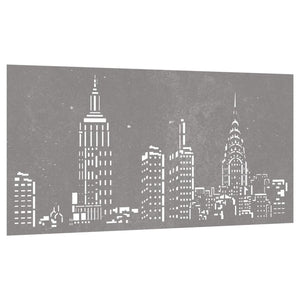 Patio Wall Decoration 41.3"x21.7" Corten Steel Skyline Design
