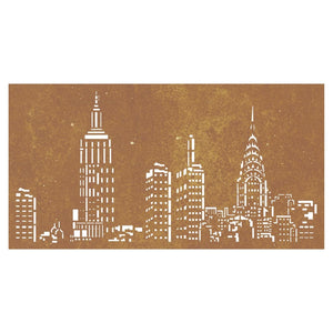 Patio Wall Decoration 41.3"x21.7" Corten Steel Skyline Design