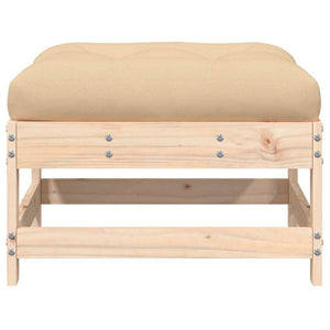 Patio Footstool with Cushion Solid Wood Pine