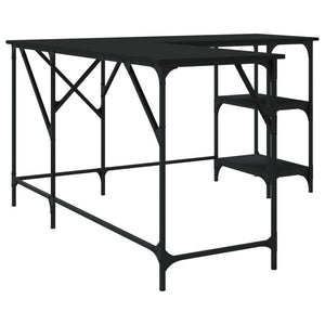 Desk Black 54.7"x54.7"x29.5" Engineered Wood