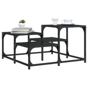 Coffee Table Black 26.8"x26.8"x15.7" Engineered Wood