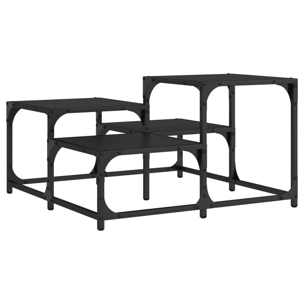 Coffee Table Black 26.8"x26.8"x15.7" Engineered Wood
