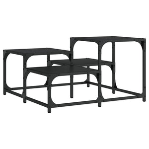 Coffee Table Black 26.8"x26.8"x15.7" Engineered Wood