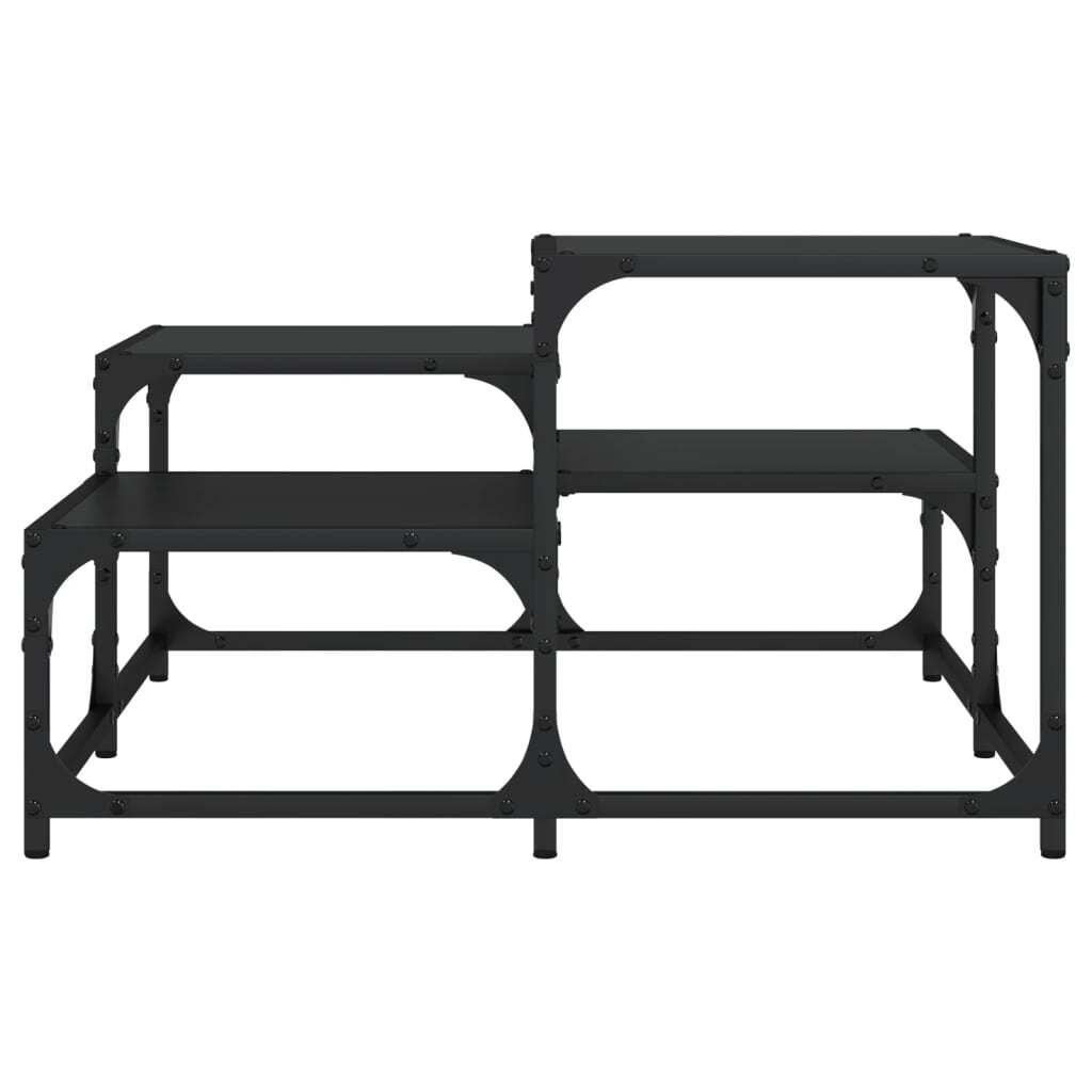 Coffee Table Black 26.8"x26.8"x15.7" Engineered Wood