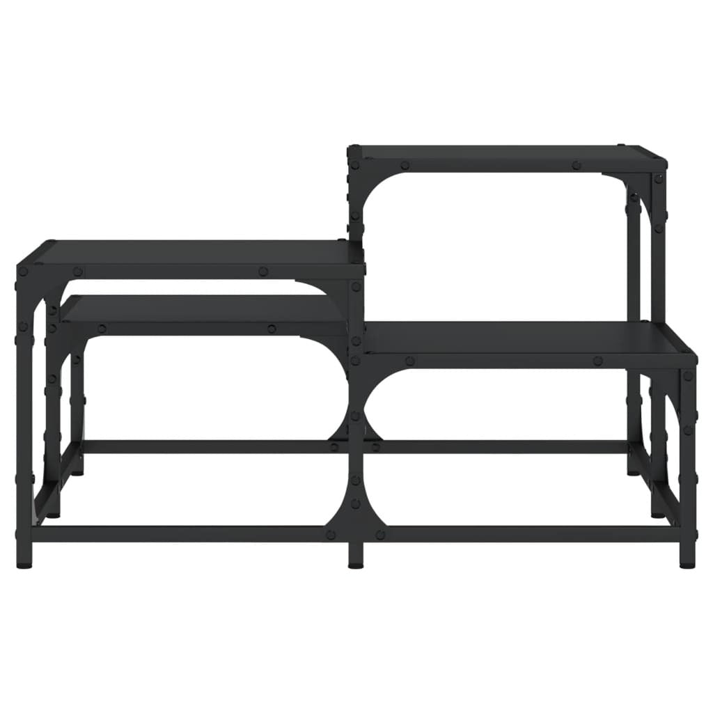 Coffee Table Black 26.8"x26.8"x15.7" Engineered Wood