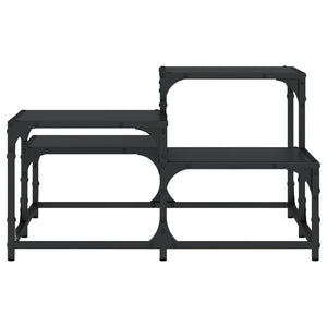 Coffee Table Black 26.8"x26.8"x15.7" Engineered Wood