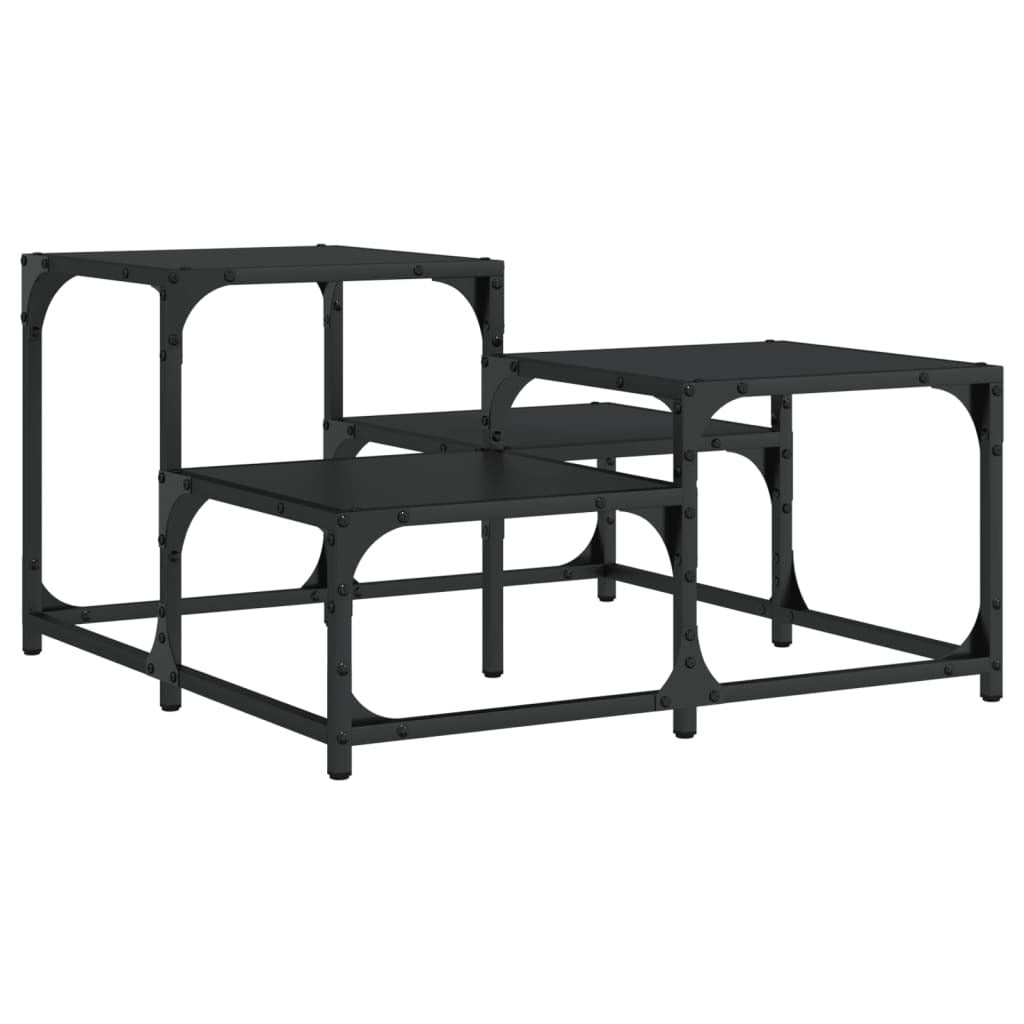 Coffee Table Black 26.8"x26.8"x15.7" Engineered Wood