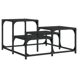 Coffee Table Black 26.8"x26.8"x15.7" Engineered Wood