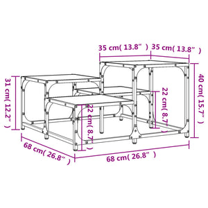 Coffee Table Black 26.8"x26.8"x15.7" Engineered Wood