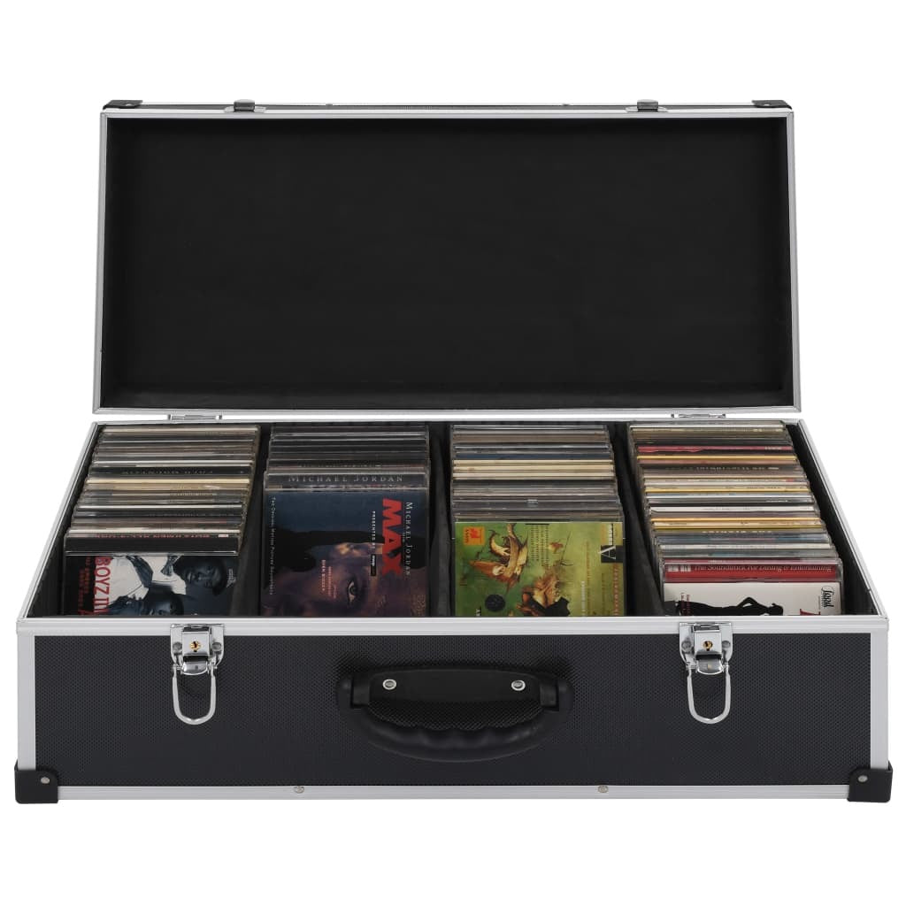 CD Case for 80 CDs Aluminum ABS Black