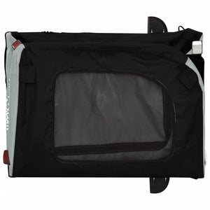 Pet Bike Trailer Black and Gray Oxford Fabric and Iron