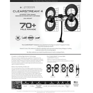 Antennas Direct C4-V-CJM ClearStream 4V Extreme Range Indoor/Outdoor HDTV Antenna