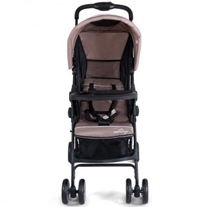 Toddler Travel Stroller for Airplane with Canopy and Adjustable Backrest-Coffee - Color: Brown