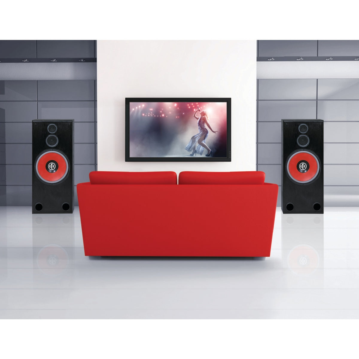 BIC America RTR1530 RtR Series RtR 1530 15-In. Indoor 3-Way Tower Speaker, 325 Watts, Black