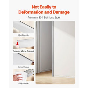 Stainless Steel Wall Corner Protector, 2 x 2 x 48 inch, 10 Pack Metal Corner Guards, 304 Stainless Steel Edge Trim 90-Degree Angle for Home,Office,Commercial Wall Protection, with 3m Tape
