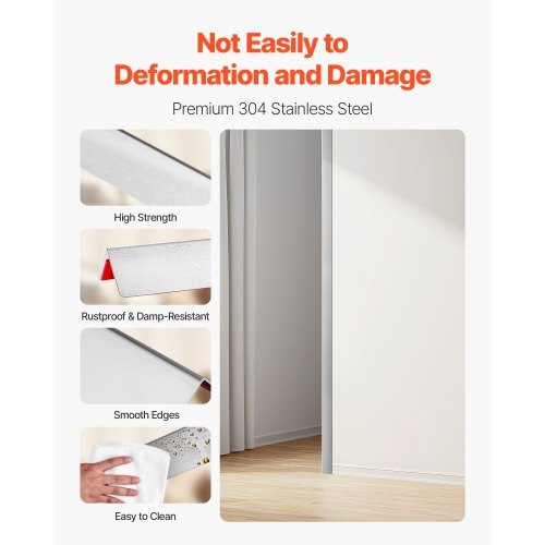 Stainless Steel Wall Corner Protector, 2 x 2 x 48 inch, 10 Pack Metal Corner Guards, 304 Stainless Steel Edge Trim 90-Degree Angle for Home,Office,Commercial Wall Protection, with 3m Tape