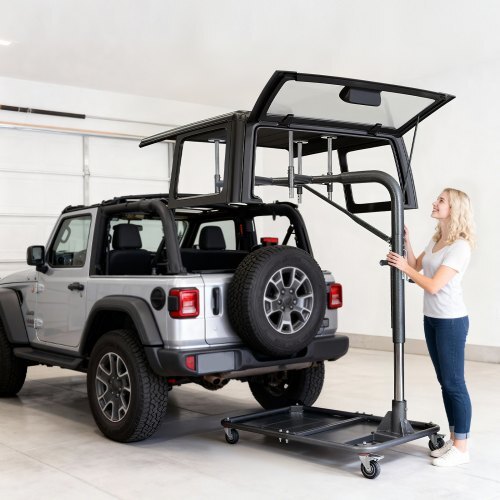 Hard Top Remover Lift, 220 lbs, Jeep Hardtop Removal and Storage System, Quick & Easy One-Person Operation, Adjustable Height, for Jeep Wrangler YJ, TJ, JK, JL, 4XE, Ford Bronco 4 Door & 6 Gen+