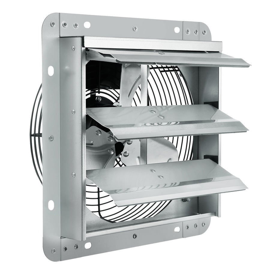 10'' Shutter Exhaust Fan, High-speed 820 CFM, Aluminum Wall Mount Attic Fan with AC-motor, Ventilation and Cooling for