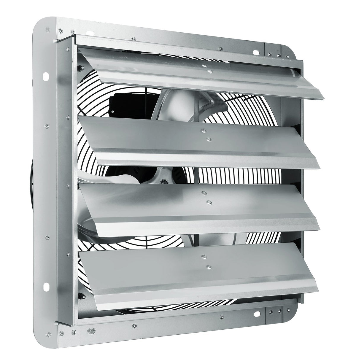 16'' Shutter Exhaust Fan, High-speed 2000 CFM, Aluminum Wall Mount Attic Fan with AC-motor, Ventilation and Cooling for