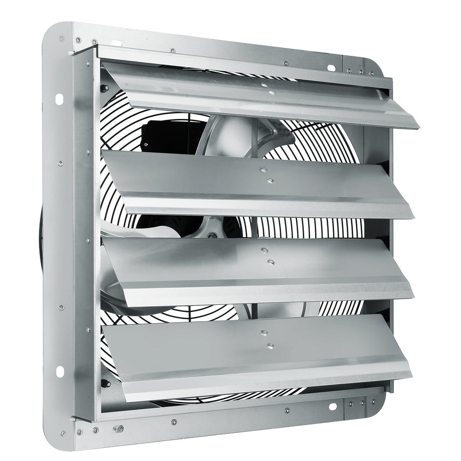 16'' Shutter Exhaust Fan, High-speed 2000 CFM, Aluminum Wall Mount Attic Fan with AC-motor, Ventilation and Cooling for