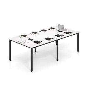 8 Feet Conference Room Table Large Meeting Table Seats up to 10 People-White - Color: White