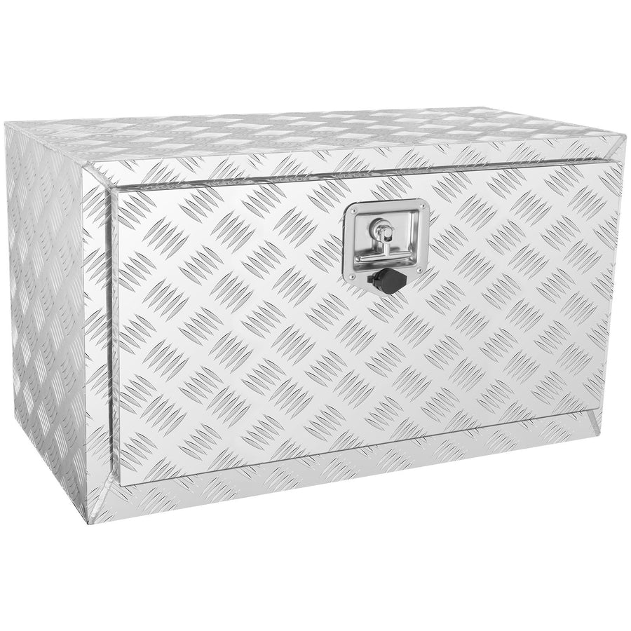 Underbody Truck Box, 30"?14"?16" Pickup Storage Box, Heavy Duty Aluminum Diamond Plate Tool Box with Lock and Keys, Waterproof Trailer Storage Box with T-Handle Latch for Truck, Van, Trailer